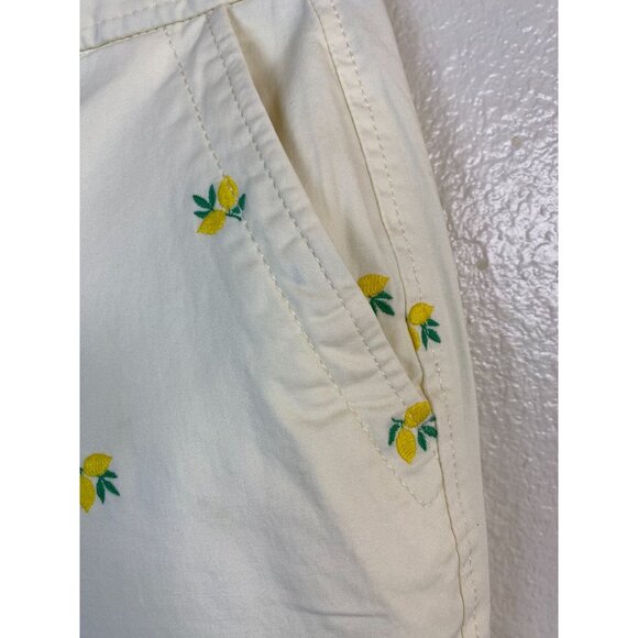 NWOT Talbots Womens Relaxed Chino Pants Lemon Embroidered Size 8 Petite Novelty - Picture 11 of 16